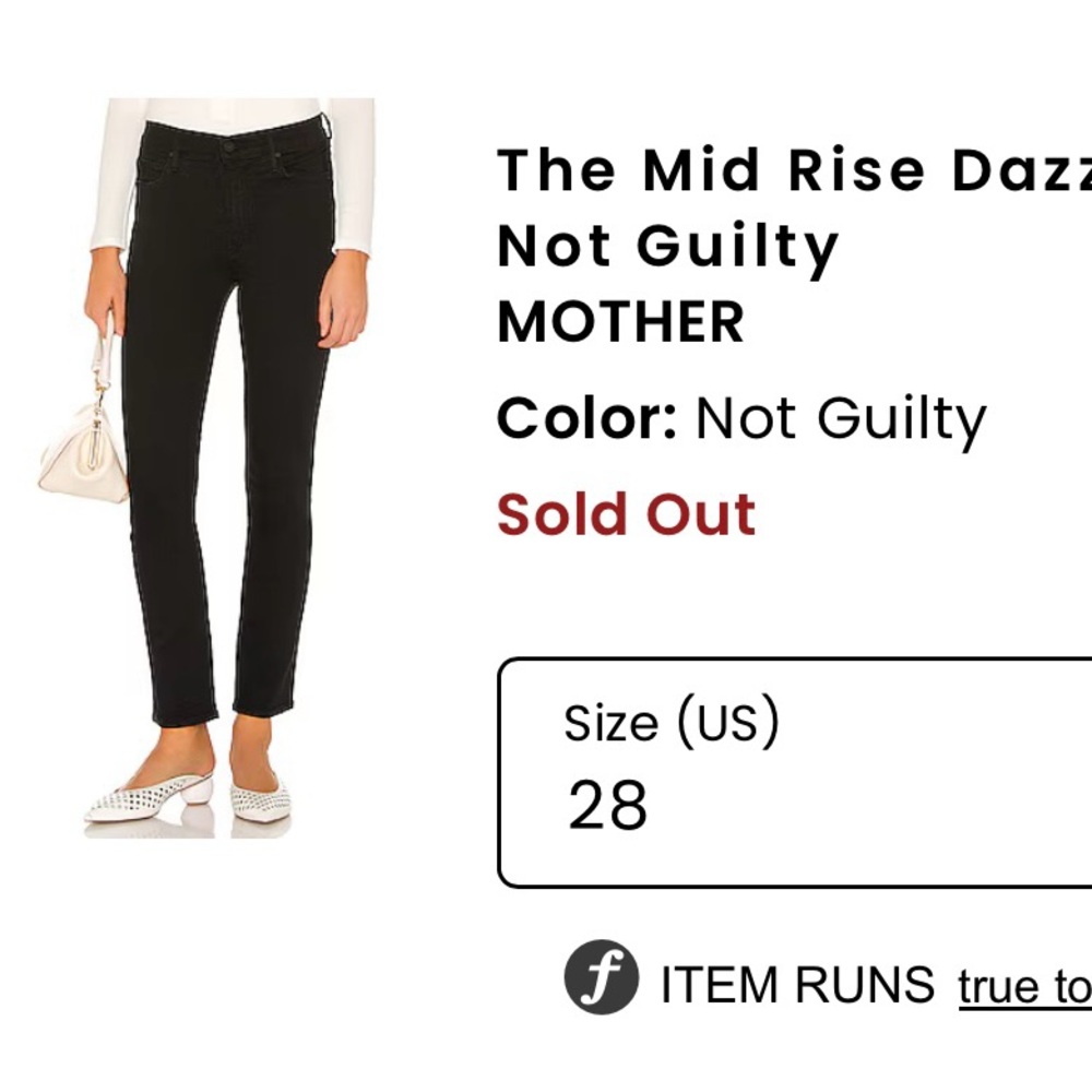 MOTHER Mid Rise Dazzler Jeans - Not Guilty